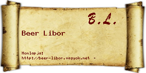 Beer Libor névjegykártya